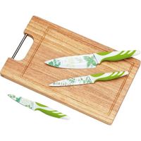 Tognana top home verde, set 4 pezzi colteli + tagliere