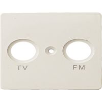 TV und FM Abdeckung aus Kunststoff, in weiß, eckig