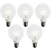 Set of 5 E27 Dimmable LED Bulbs G95 5W 450 lm 3000K