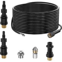 Drain Unblocker Hose for Kärcher K2 K3 K4 K5 K6 K7 HD HD 180Bar Professional Ferret Kit with Jet and Rotary Nozzle & Adapters for Lavor Parkside & Bosch-20M