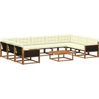 Outdoor Sofa Set 10 pcs Natural and Cream vidaXL