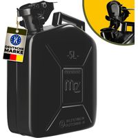 Monzana – Jerrican en métal 5L homologué ONU – Transport carburant diesel et huile – Fermeture à baïonnette avec sécurité – Acier laminé à froid