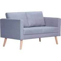 GBLY Sofa 2-Sitzer Stoff Hellgrau