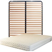 Lotto di 2 Materassi 90x190 + Reti + Piedi + 2 Cuscini in Memory + 2 Proteggi Materasso in Omaggio - Lattice Naturale - Compatibile con Reti Elettriche - 80 Kg/m3 - Altezza 21 cm - Supporto Morbido