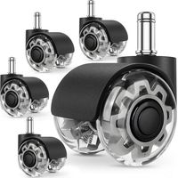5er-Pack Bürostuhlrollen, 11 x 22 mm Bürostuhl-Lenkrollen, 360 Grad drehbar, keine Kratzer, für Hartböden, Parkett, Teppich, Laminat, keine Bodenschutzmatten nötig. FLITI