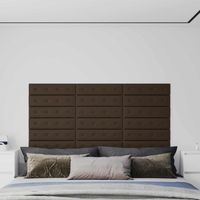 Tête de lit murale 12 pcs Marron 60 x 15 cm Simili cuir vidaXL