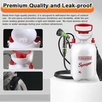 Doccia da campeggio multifunzionale da 5 litri/1,3 galloni con spruzzatore d'acqua pressurizzato portatile e 7 modalità di spruzzo, ideale per viaggi, escursioni, lavaggio auto e abbeveratoi per anima