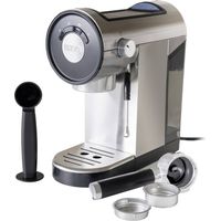 Unold 28636 Piccopresso Macchina da caffe' Espresso 0,9 L 20 bar 1360 W con Montalatte e Funzione Acqua Calda colore Acciaio inox-Nero
