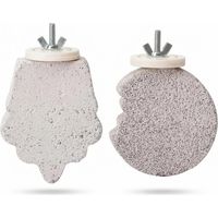 2PCS Parrot Perch, Moon & Grape Shaped Pumice Bird Perches for Cage, Grinding Stone Perch for Beak & Nail Care like Cuttlefish Bone, Natural Perch for Budgie, Cockatiel, Conure