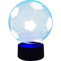 Lampe 3D football LED tactile USB, veilleuse design ballon de foot, cadeau lumineux pour fans de sport.