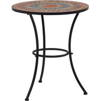 Vidaxl – Table bistro mosaïque 60cm – Céramique facile à nettoyer – Cadre en fer enduit de poudre – Pour balcon et jardin