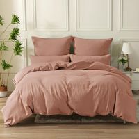1 Parure de lit, Housse de couette, Gaze de coton, 240x260 cm, Fermeture éclair, 2 Taies d'oreiller, 65x65 cm, Adulte