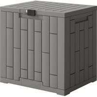 Coffre de Jardin 114L en Résine Imperméable et Anti-UV avec Serrure, 56x44x54 cm, Gris