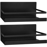 Etagère Réfrigérateur, 2 Pièces Magnétique Réfrigérateur Côté Rack Étagère de Rangement Porte-Épices Organisateur de Economie Espace pour la Cuisine (Le Noir)
