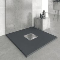 Plato de ducha resina SLATE antracita 70x80 cm rejilla acero inox.