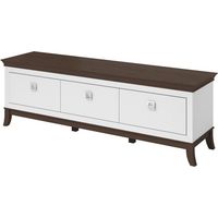 Möbelstück TV-Schrank 160cm aus der Serie PALACE mit 3 Schubladen. Farbe Weiß und Eiche.