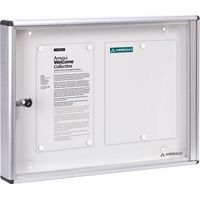 Arregui – Panneau d'affichage aluminium 35 x 48 cm – Vitrine avec serrure à clé – Fond aimanté avec 8 aimants – Format 2 x A4 argent