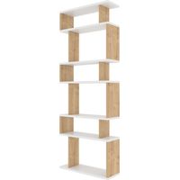 Holz Bücherregal "Bates" - 60 x 19 x 160 cm - Weiße Eiche