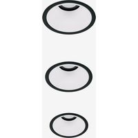 SKLUM Pack mit 3 LED-Einbau-Downlights mit runden Rahmen Ø8 cm aus Aluminium Luisiana Schwarz – Weiss