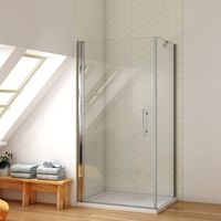 80X80cm Duschkabine Eckeinstieg Dusche Duschabtrennnung Schwingtür Duschtür 6mm NaNo ESG Glas H 195cm