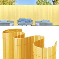 Jiubiaz PVC Sichtschutzmatte Sichtschutzzaun Sichtschutz für Zaun Balkon Bambus 1,4 x 5m