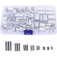 Kit de 250 embouts de câble en aluminium à 8 ouvertures et double barillet pour câbles métalliques
