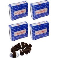 Cônes d'encens à brûler - Naturel - 4 boîtes de 10 - Satya Sai Baba Nag Champa