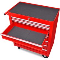 Chariot Servante d'Atelier,Chariot à outils d'atelier avec 7 tiroirs Rouge -61672