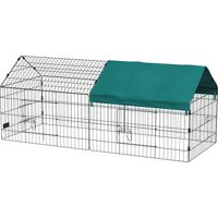 Cage animaux petits avec porte et toit ouvert pour lapins chinchillas poules 185x75x75 cm Vert
