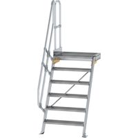 MUNK Treppe mit Plattform 60° inkl. einen Handlauf, 800mm Stufenbreite, 6 Stufen