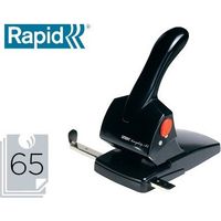 Rapid Locher HDC 65, schwarz, ergonomischer Griff Stanzleistung: 65 Blatt, großer Auffangbehälter (20922601) (20922601)
