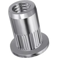 Douilles taraudées rivklé tête plate acier zingué, diamètre de perçage 9 mm, diamètre nominal M6, boîte de 100 douilles - RIVKLE