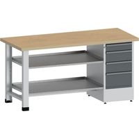 Niveau intermédiaire acier galvanisé 455 x 600 mm – Accessoire pour établi – Profondeur utile 631 mm – Hauteur modulable – Provost