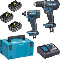 Pack 2 macchine MAKITA 18V Trapano avvitatore Ø 13 mm DDF482 + Avvitatore a impulsi 165 Nm DTD152 - DLX2127TJ1