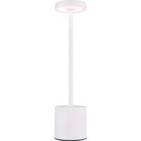 Tischleuchte Lampe Beistelllampe Metall weiß matt LED dimmbar Akku H34cm