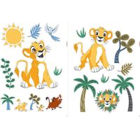 sticker mural oasis lointaine du roi lion jaune, vert et bleu - Disney