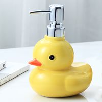 Niedlicher, entenförmiger, gelber Keramikseifenspender (450 ml) – geruchlos, phthalatfrei, ideal für Bad und Warteschlangen – AquaForge