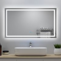 Illuminated Bathroom LED Mirror with Optional 3 Colour Light Anti-fog,Touch Switch