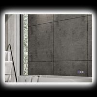 Specchio da bagno anticondensa 80x60x4 cm LED regolabile vetro alluminio