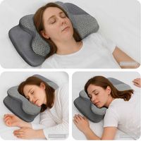 vidaXL Neck Pillow Grey Memory Foam 58 x 38 x 12 cm