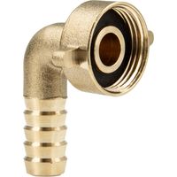 tecuro Schlauchverschraubung mit 1/2 Zoll ÜWM x 90° Tülle Ø 10 mm, Messing blank