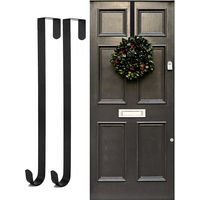 CREA Wreath Hanger Door Hook For Christmas Door, 2pcs Metal Wreath Holder, Wreath Hook For Front Door, Christmas Wreath Hook Above The Door Hook Holder, Wr