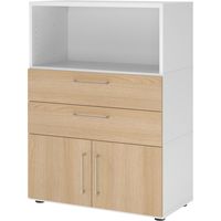 bümö flexi Aktenschrank mittel mit Schubladen Weiß/Eiche