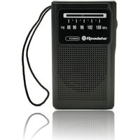 Roadstar TRA-1230BK Radio Portátil FM Analógica, Funciona a Pilas, Toma de Auriculares Transistor Pequeño y Ligero Negro