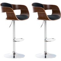 CLP – Lot de 2 tabourets de bar réglables – Hauteur d'assise 63-77 cm – Tissu résistant – Piétement métal chromé – Siège pivotant 360°
