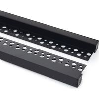 Perfil Aluminio Integración en Escayola/Pladur con Tapa Continua para Tiras LED hasta 8 mm Negro 2 m Negro traslúcido
