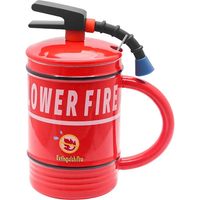 Tasse à café avec extincteur de feu, tasse créative et amusante en céramique, tasse personnalisée, cadeau de pompiers, cadeau amusant pour garçon, fille, pompiers, hommes, père (rouge)