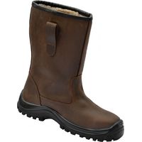 Bottes de sécurité fourrées S3 SRC WRU FO marron/noir P42 – Cuir fleur résistant à l'eau – Coque acier 200J – Semelle anti-perforation textile - EIDERKV14