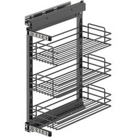 Emuca 8977935 Chariot extractible TitaneStar avec fermeture amortie, module 400mm, acier, gris anthracite
