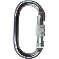 Teufelberger Karabinerhaken mit Drehgelenk, Schraubkarabiner 18mm Öffnungsweite, Stahl silber